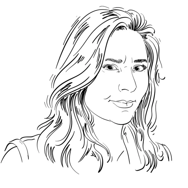 Kadın grafik çizilmiş portresi