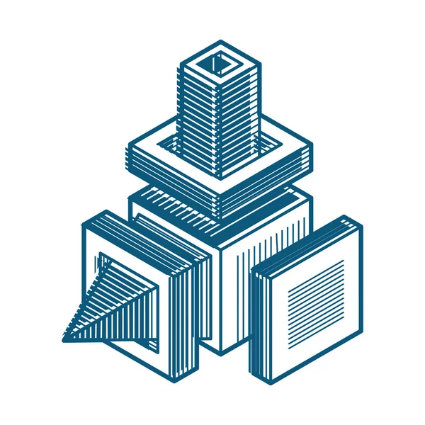 Soyut geometrik 3d çokgen şekli