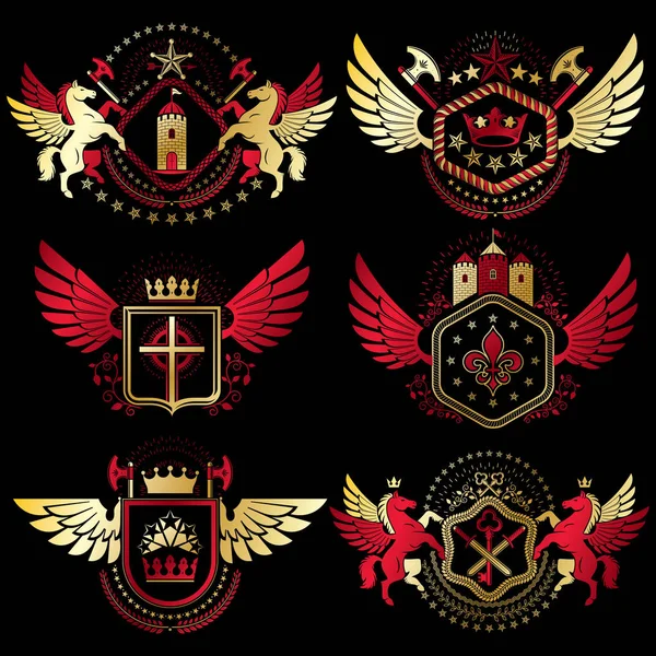 Vintage hanedan amblem seti