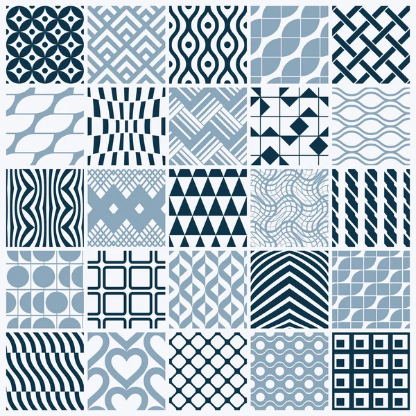 Seamless geometric patterns set — Stock Vector