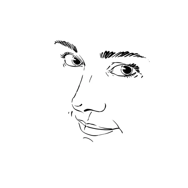 Grafikus kézzel rajzolt portréja nő — Stock Vector