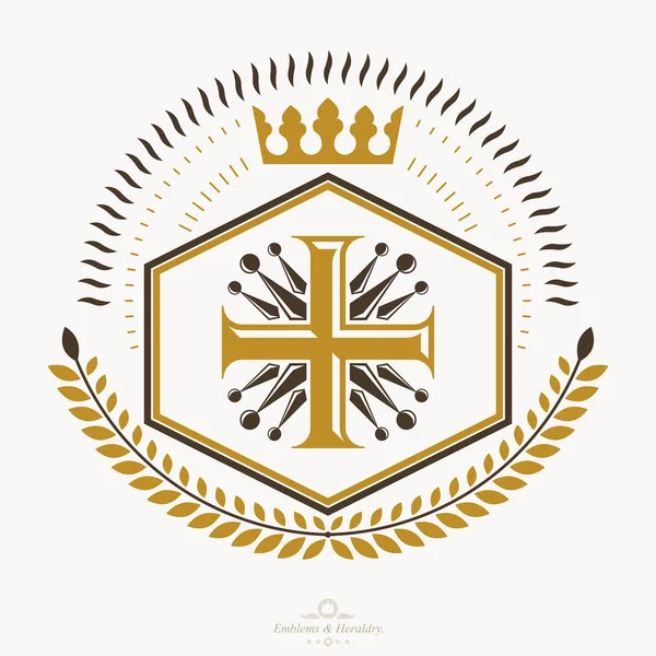 Emblema del escudo de armas heráldico — Vector de stock