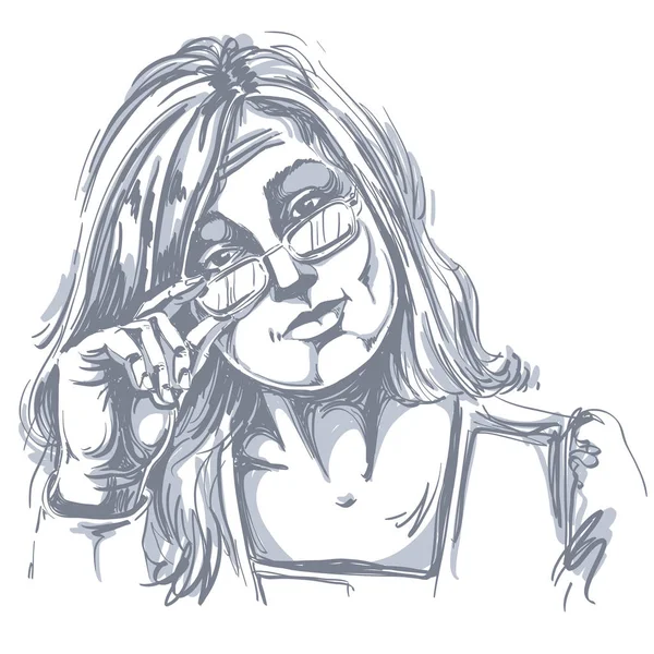 Kadın grafik çizilmiş portresi