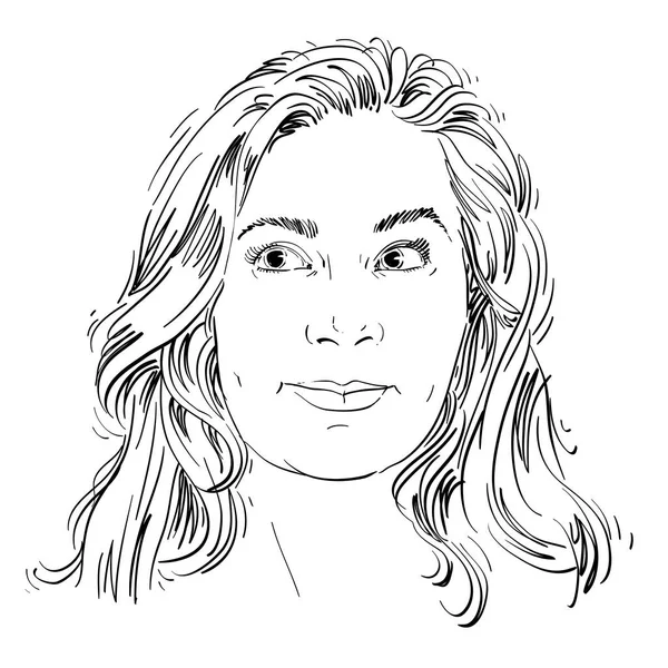 Grafisk handritade porträtt av kvinna — Stock vektor