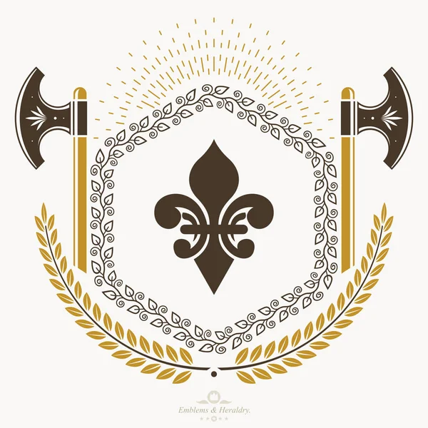 Heraldic  vintage emblem design — Stock Vector
