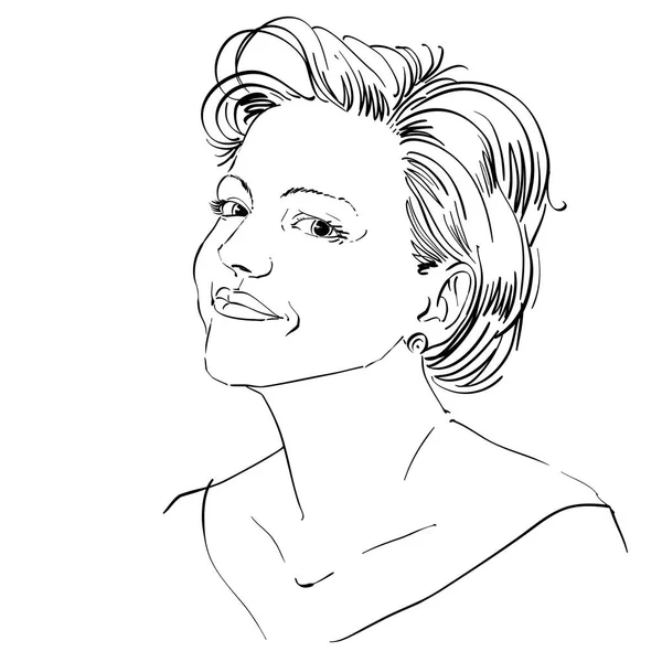 รูปภาพของผู้หญิงที่วาดด้วยมือ — ภาพเวกเตอร์สต็อก