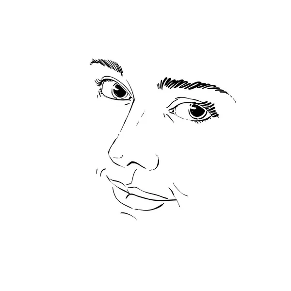Kadın grafik çizilmiş portresi — Stok Vektör