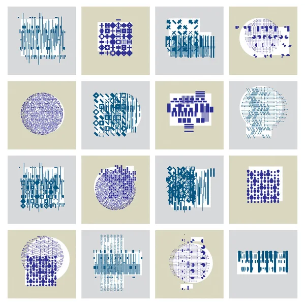 Juego de composiciones geométricas — Archivo Imágenes Vectoriales