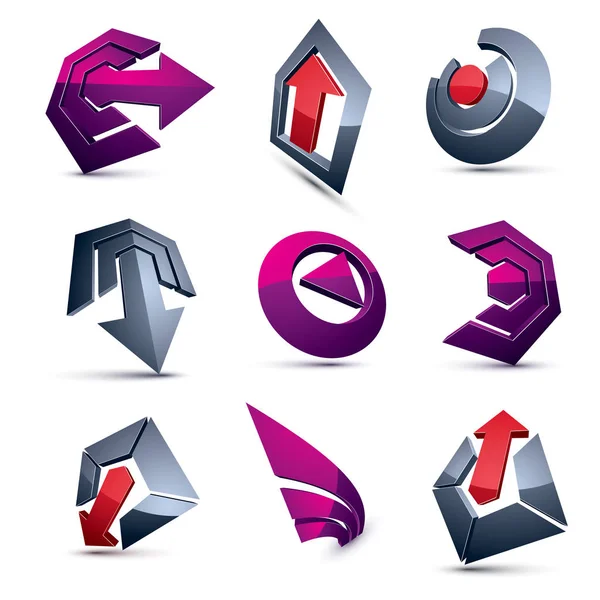 Geometrisk abstrakta logotyper set — Stock vektor