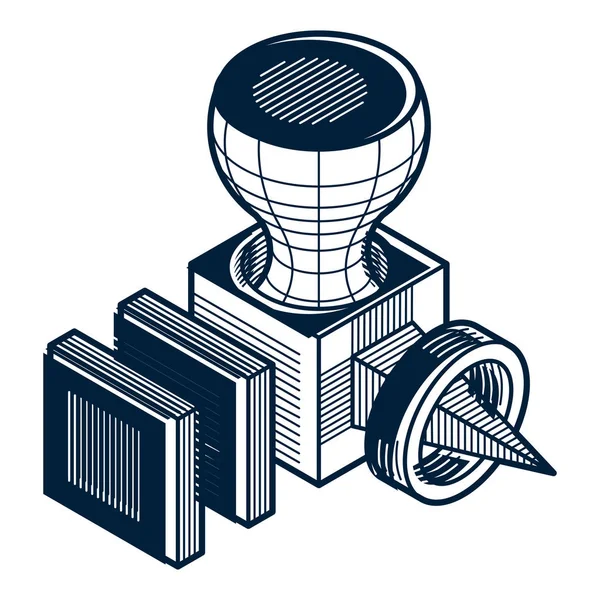 Forma dimensional isométrica abstracta — Archivo Imágenes Vectoriales