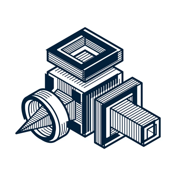 Soyut izometrik boyutlu şekli