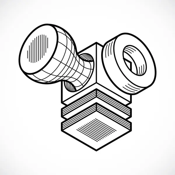 Soyut izometrik boyutlu şekli