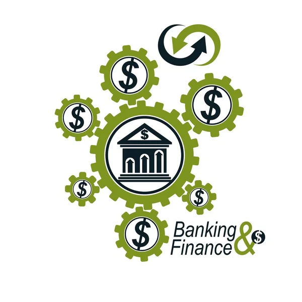 銀行・金融の概念ロゴ — ストックベクタ