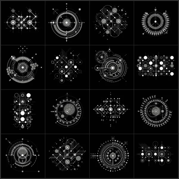 Modulare abstrakte Bauhaus-Hintergründe gesetzt — Stockvektor