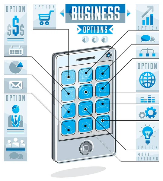 Conceito de infográficos smatphone —  Vetores de Stock