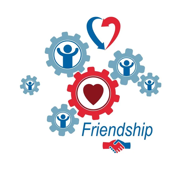 Logo conceptuel des relations sociales — Image vectorielle