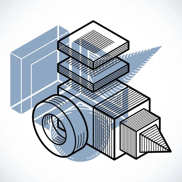 Forma dimensional isométrica abstracta — Vector de stock