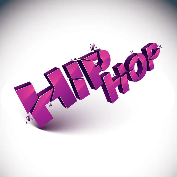 Hip hop 3d purple lettering — Stock Vector