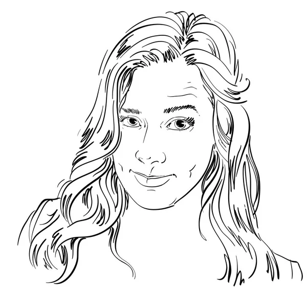 Kadın grafik çizilmiş portresi