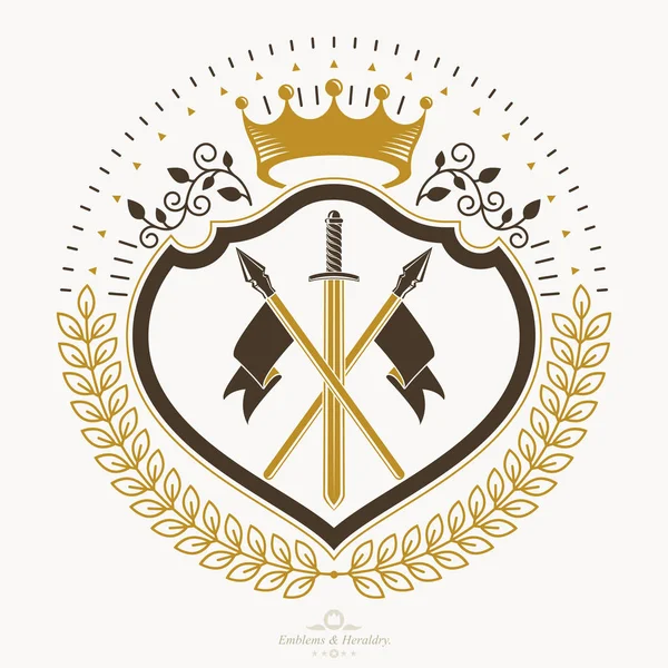 Brasão de armas heráldico emblema — Vetor de Stock
