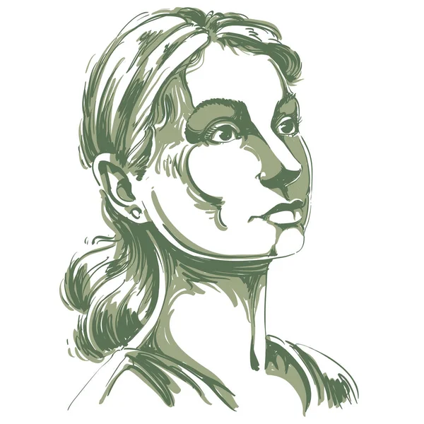 Портрет жінки, намальований вручну — стоковий вектор