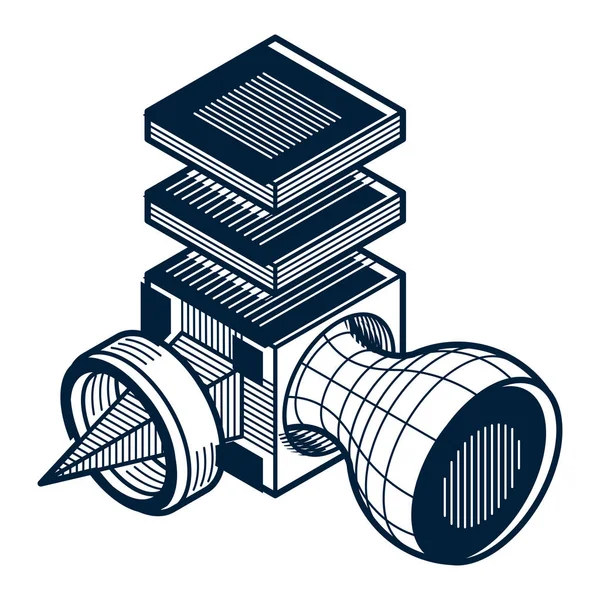 Abstracte isometrische driedimensionale vorm — Stockvector