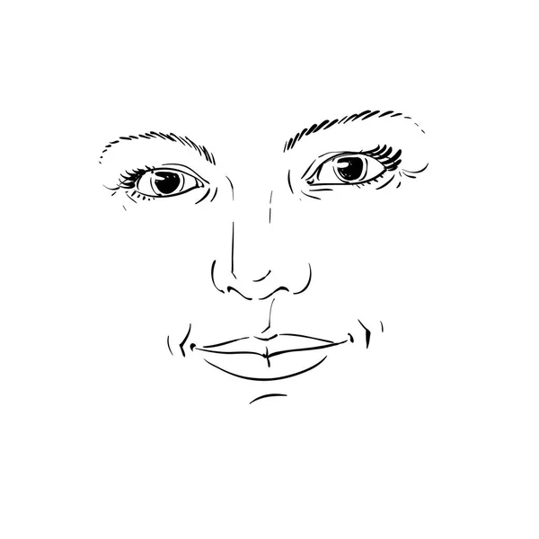 Grafisk handritade porträtt av kvinna — Stock vektor