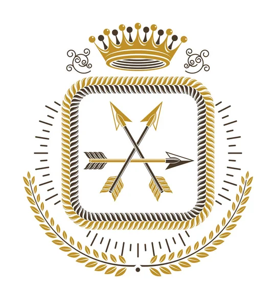 Emblema del escudo de armas heráldico — Vector de stock