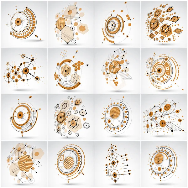 Ensemble de décors Bauhaus abstraits modulaires — Image vectorielle