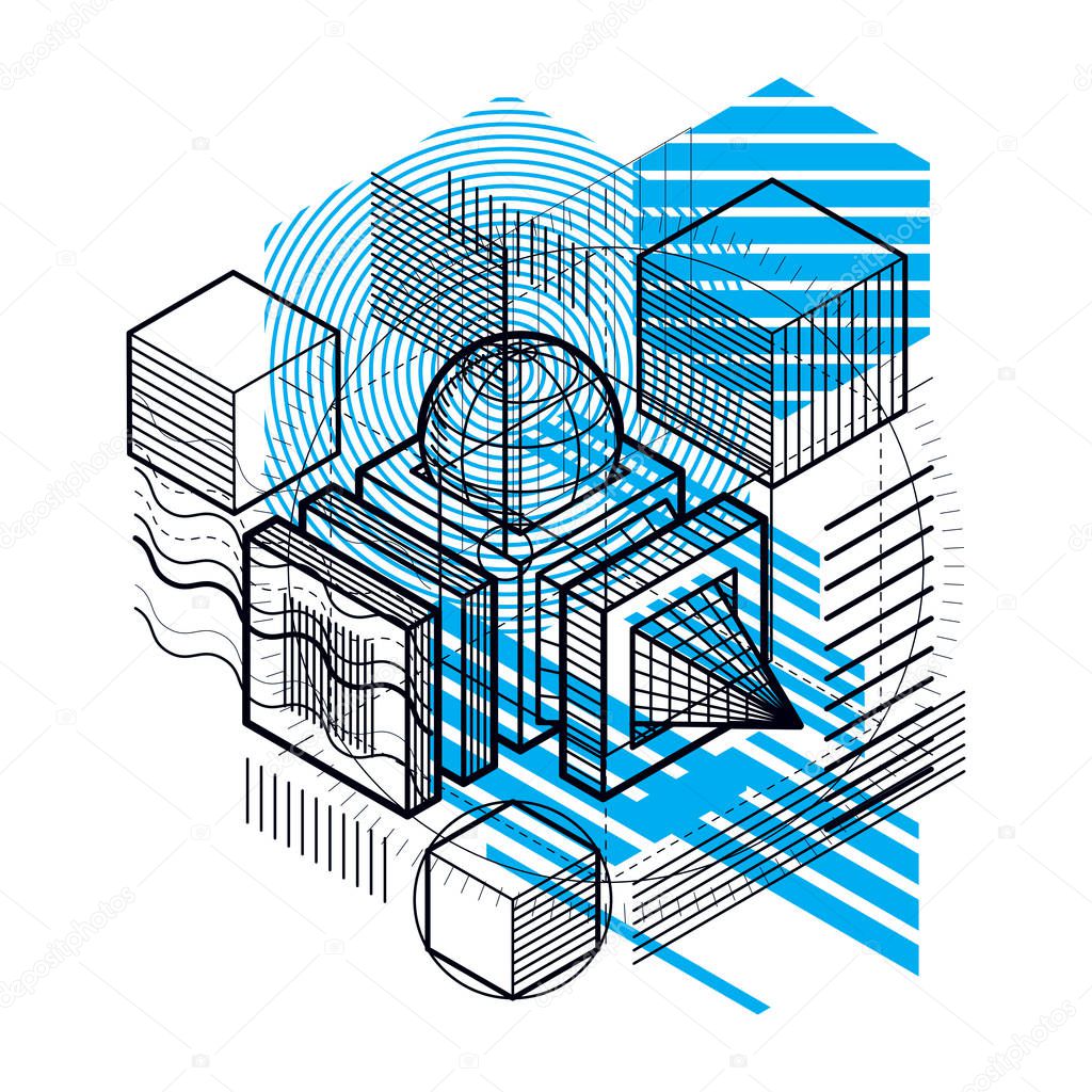 Isometric linear abstract background