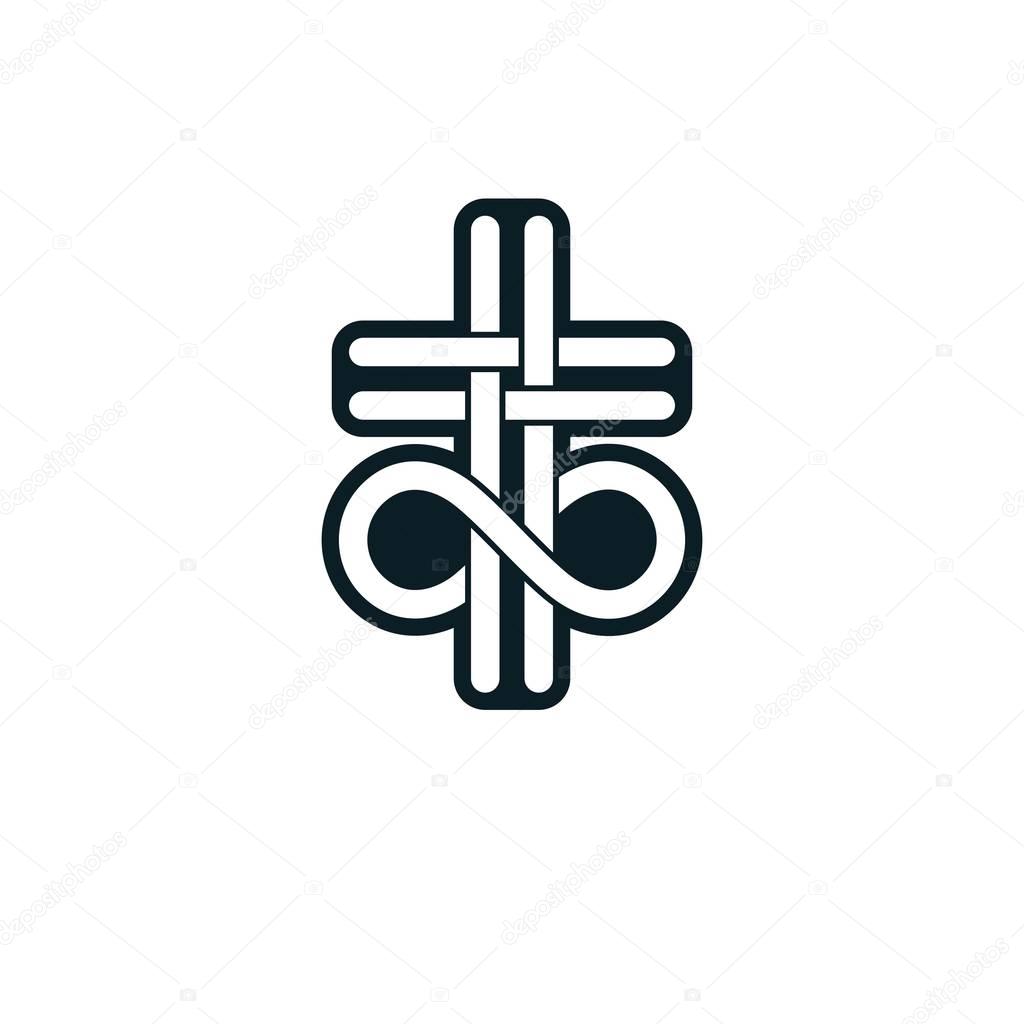 Immortal God conceptual logo, vector illustration