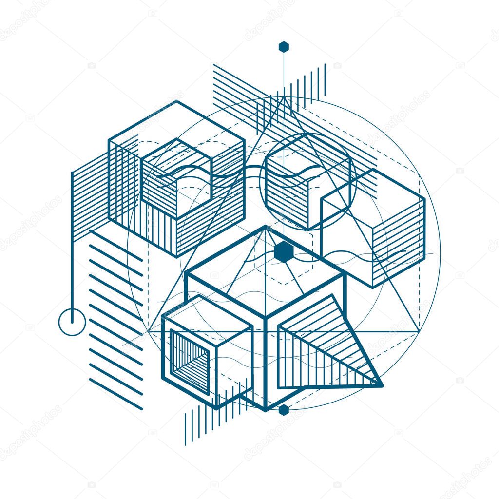Isometric linear abstract background