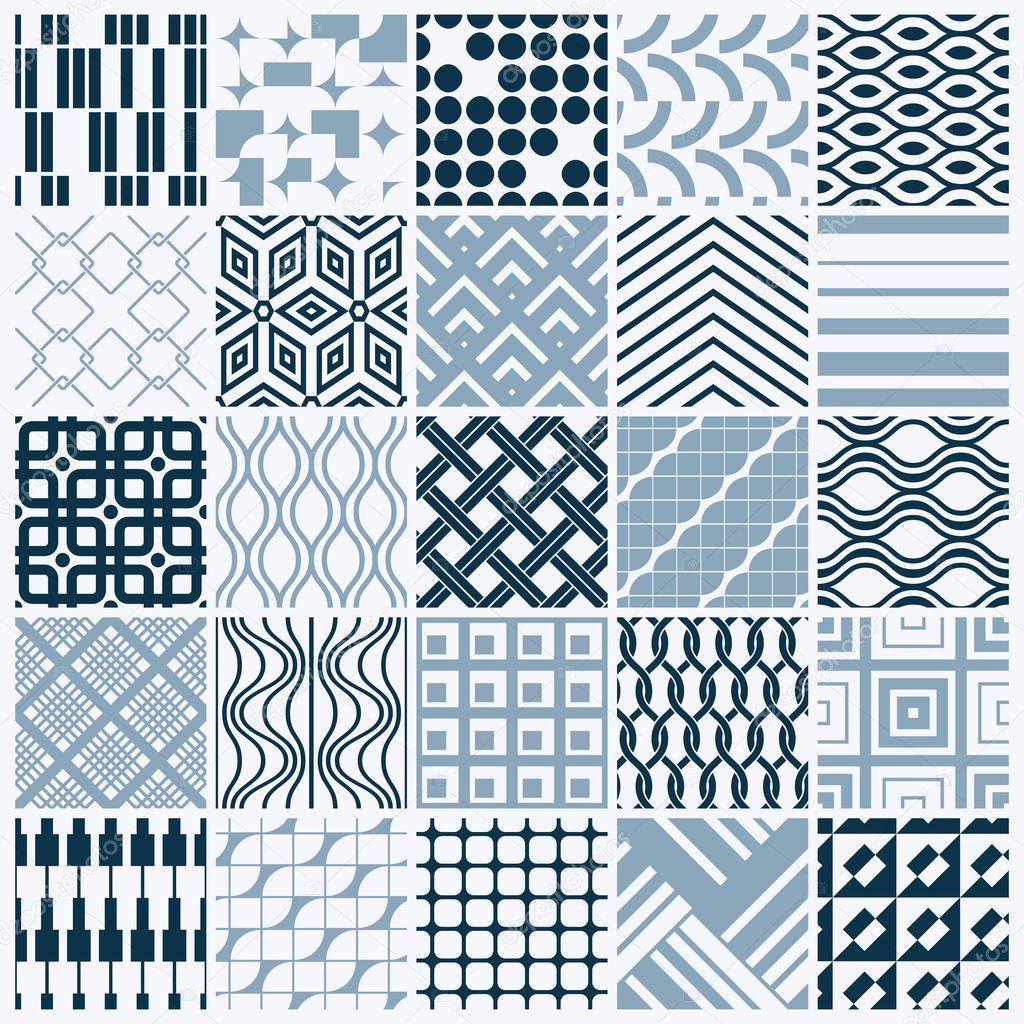 seamless geometric patterns set