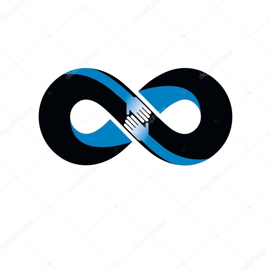 Infinite friendship logo, vector illustration