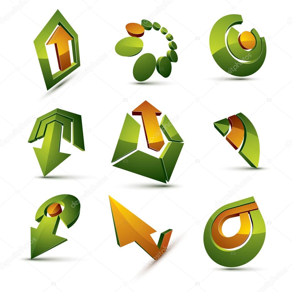 Geometric abstract logos set