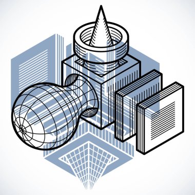 Soyut izometrik boyutlu şekli