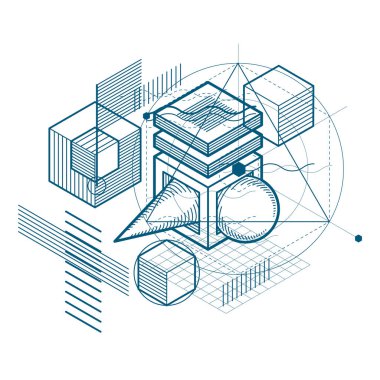 Soyut izometrik boyutlu şekli