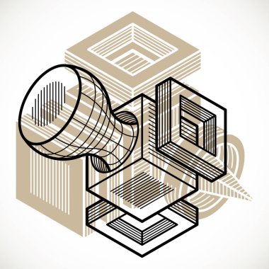 Soyut izometrik boyutlu şekli