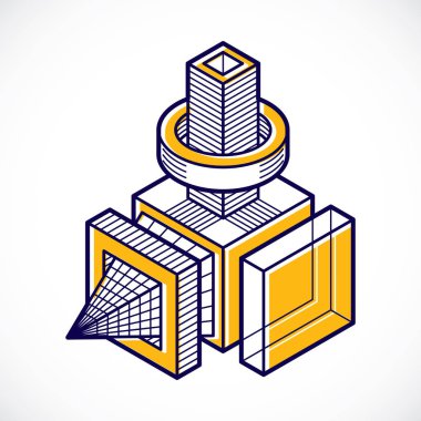 Soyut izometrik boyutlu şekli