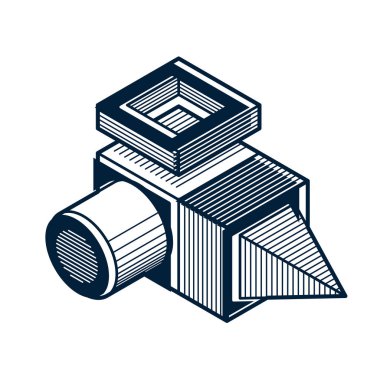 Soyut izometrik boyutlu şekli