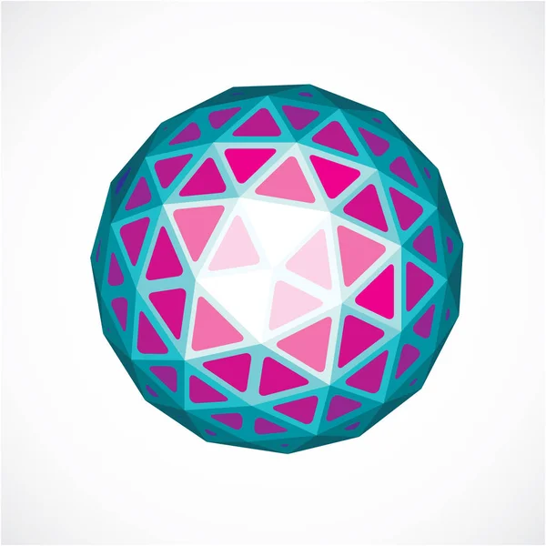 Digital wireframe spherical object — Stock Vector