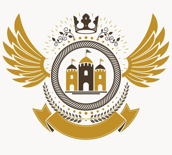 Vintage heraldiska emblem — Stock vektor