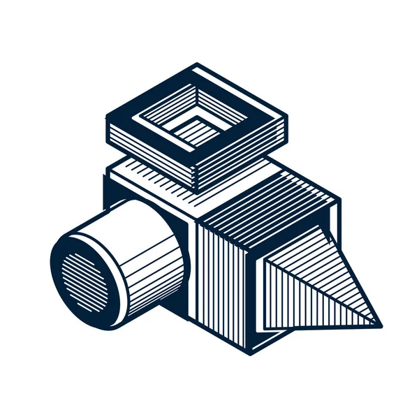 Forma dimensional isométrica abstracta — Archivo Imágenes Vectoriales