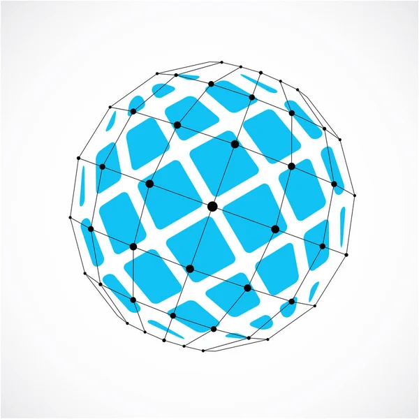 Цифровий дротяний каркас сферичний об'єкт — стоковий вектор
