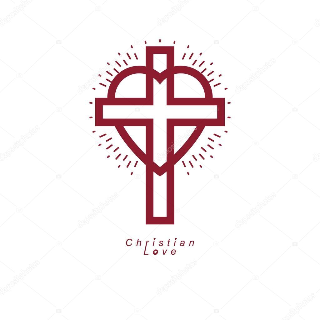Christian Love conceptual logo, vector illustration