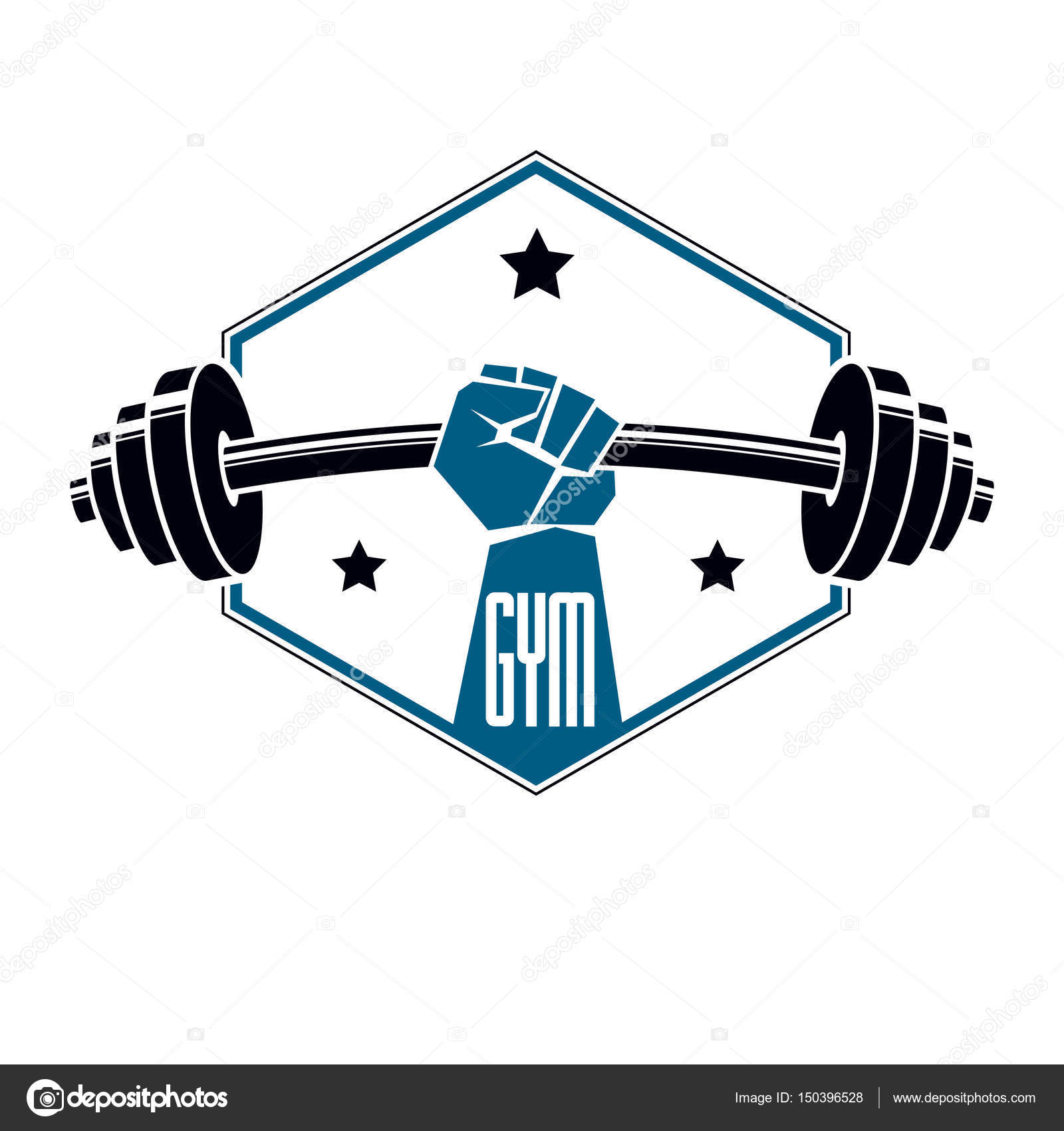 Спортивный Клуб Тяжёлой Атлетики И Фитнеса Векторное Изображение.