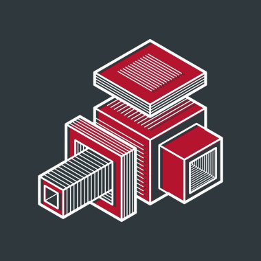 soyut şekli küpler kullanılarak yapılan 