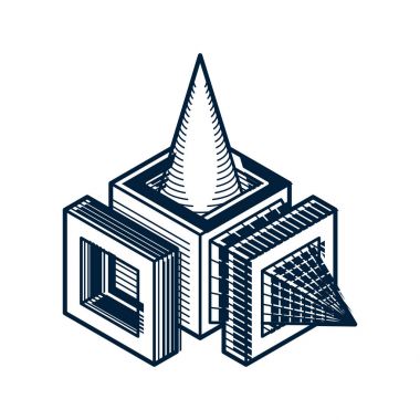 Soyut üç boyutlu şekil