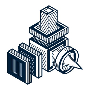 soyut şekli küpler kullanılarak yapılan 