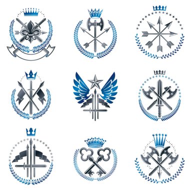 Vintage silah Amblemler ayarla